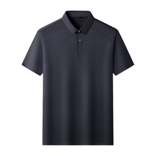 2026新桑蚕丝混纺短袖T恤男士夏季商务休闲插肩袖高端POLO衫男装