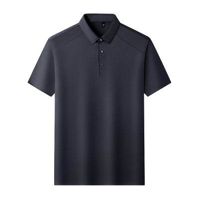 2026新桑蚕丝混纺短袖T恤男士夏季商务休闲插肩袖高端POLO衫男装
