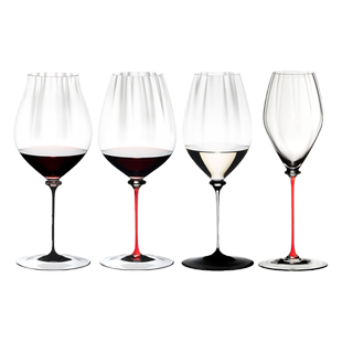 Riedel进口水晶玻璃手工红黑杆高脚葡萄酒酒杯子中秋节日送礼品物