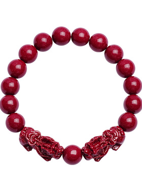 宫里上新朱砂貔貅手串男款旺财运