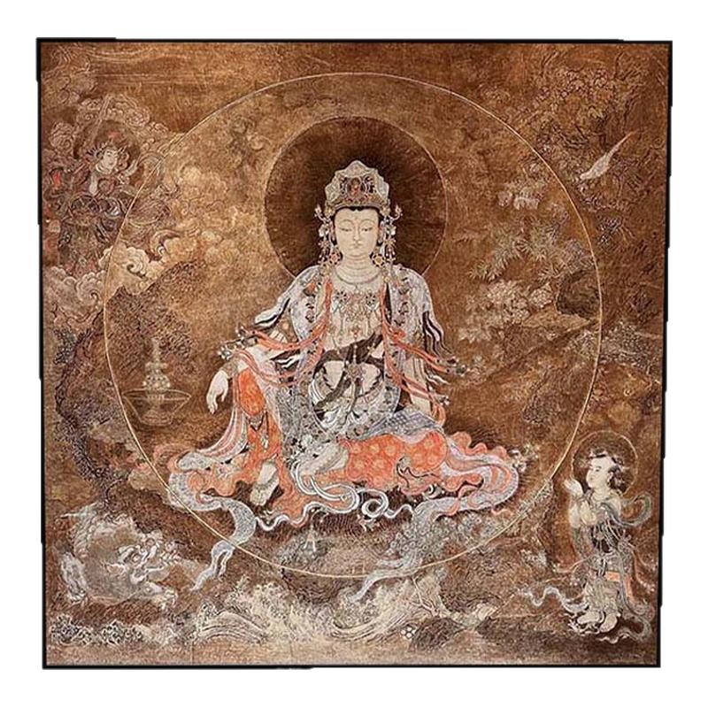 敦煌唐卡装饰画民族风中式禅意书房挂画客厅卧室背景墙高级感壁画