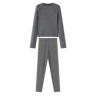 AlmondRocks视错觉假两件保暖打底秋衣女发热内衣可外穿无痕秋冬