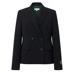 Hazzys哈吉斯短款双排扣单西女装西装休闲通勤商务西服上衣外套