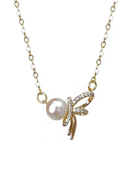 蝴蝶结珍珠项链长度可调节