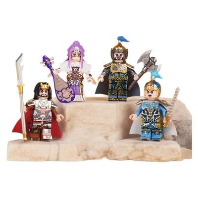 迪库积木三国小侠男孩益智拼装玩具人仔儿童拼插蔡文姬华雄小人