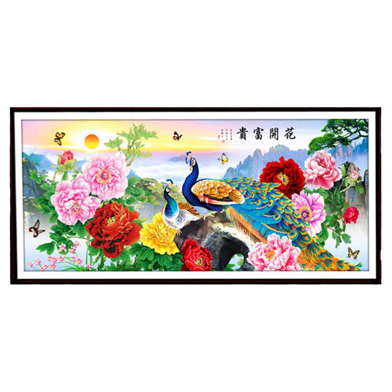 花开富贵钻石画客厅满钻十字绣
