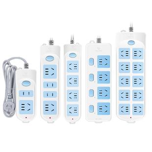 公牛插排插座板带线长线家用插座多功能独立开关电插拖接线板蓝白