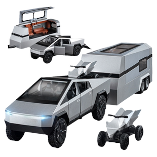 大号特斯拉皮卡车模房车玩具车合金可拆卸男孩玩具仿真小汽车模型