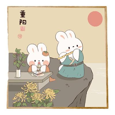 【古风兔兔】宝藏湾diy数字油画填充卡通解压治愈涂色填色画油彩