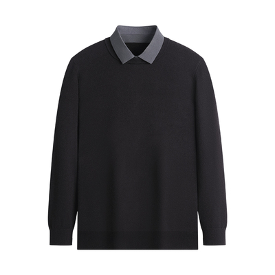 【绵羊毛】杉杉假两件男士针织衫