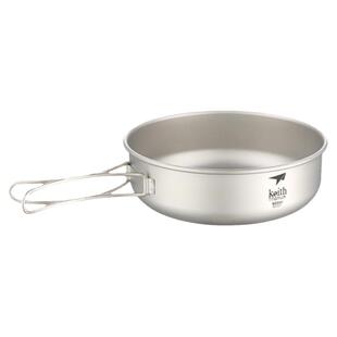 KEITH铠斯折叠柄钛碗饭碗饭盒便携户外餐具纯钛小碗饭盒套装