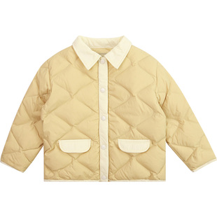 纯一良品童装儿童羽绒服秋冬新品中小童翻领短款轻薄羽绒外套