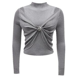 Vero Moda奥莱针织衫女2025秋冬新商场同款亮闪面料镂空优雅毛衣