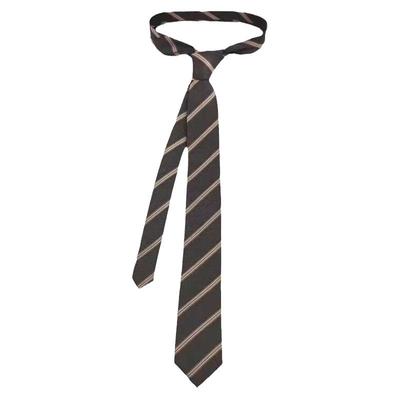 咖啡条纹领带复古风撞色绿色