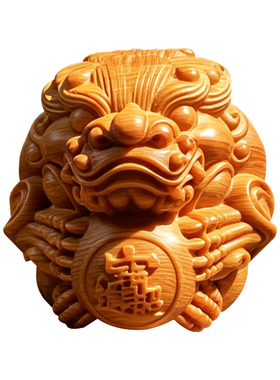 崖柏木貔貅保健按摩球转运手把件