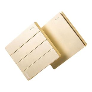 视贝墙壁开关面板家用五孔墙开插座二三插大间距86型暗装金色10A