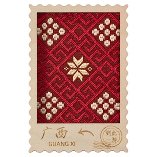 广西旅游特色木质冰箱贴壮锦文化创意手工纪念品新国潮民族风礼物