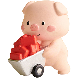 可爱小猪摆件情绪稳定神器治愈系办公室桌面装饰品打工人工位解压