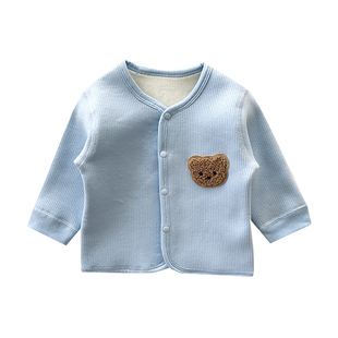 婴儿衣服秋冬装保暖男女童洋气小月龄宝宝加绒外套婴幼儿开衫上衣