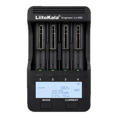 liitokala Lii-500电池充电器智能充电器 4 个电池插槽 用于镍氢