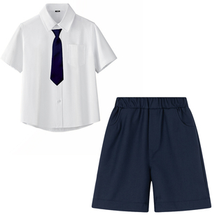 六一儿童演出服男女通用学院风校服短袖衬衫套装朗诵合唱服表演服