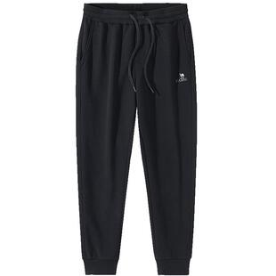 骆驼男装休闲卫裤男2025秋冬季加绒保暖棉感束脚针织运动长裤