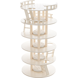 蜜罐猫爬架猫窝猫树一体多层全实木猫架猫别墅漆面好打理 v220520