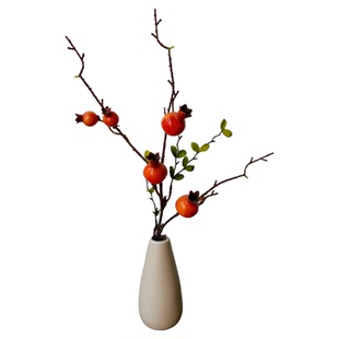 民宿风仿真石榴花瓶摆件客厅玄关电视柜插花陶瓷花器桌面装饰品