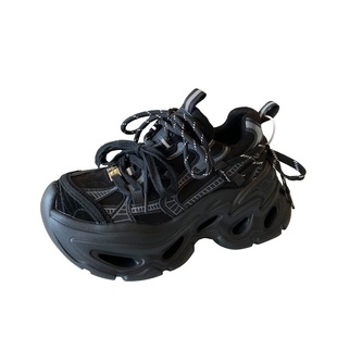 爆款厚底老爹鞋女小个子增高2025新款配阔腿裤真皮轻便松糕休闲鞋