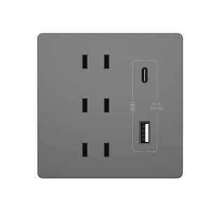 床头柜家用usb插座面板手机充电type-c20W快充86型暗装带6四六孔