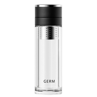 GERM一键开盖高端双层玻璃杯茶水分离泡茶杯车载水杯老公生日礼物