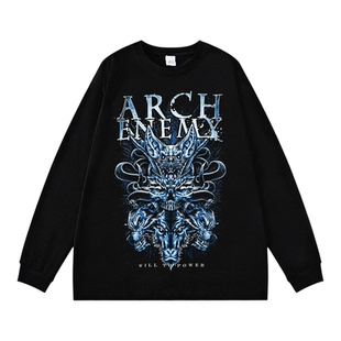 Arch Enemy大敌乐队摇滚复古印花纯棉长袖T恤男女款上衣内搭春秋