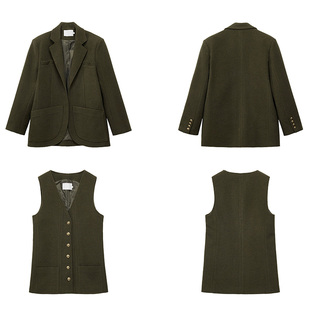 WEINISIAN朱小姐2025新款香奶奶中古两件套女冬季绵羊毛纯色套装