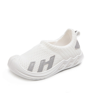 儿童网鞋2026新款春夏透气单网女童运动鞋软底一脚蹬男童鞋子白色