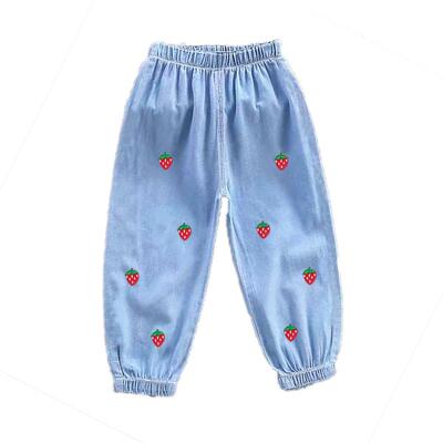 夏季超薄天丝女宝宝牛仔裤子