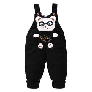 宝宝背带裤冬季棉裤婴儿裤子加绒夹棉一岁两岁男宝女宝外穿外出服