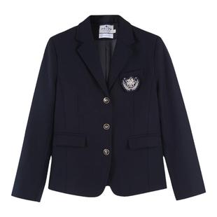 墨秋JK制服原创设计冶川女子樱花粉收腰小西装短款外套上衣女