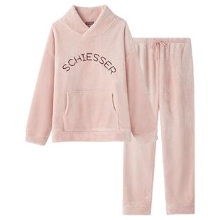 SCHIESSER舒雅女士法兰绒立领卫衣款可外穿睡衣家居服套装21517H