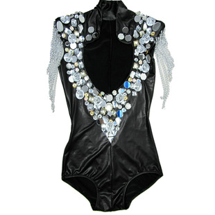 欧美性感亮钻重工酒吧dj打碟穿搭大气女歌手演出服舞台表演套装