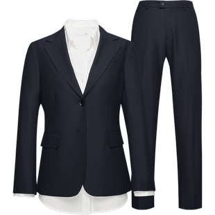 【含羊毛】HLA/海澜之家商务女士正装西服套装秋新款黑色职业套西