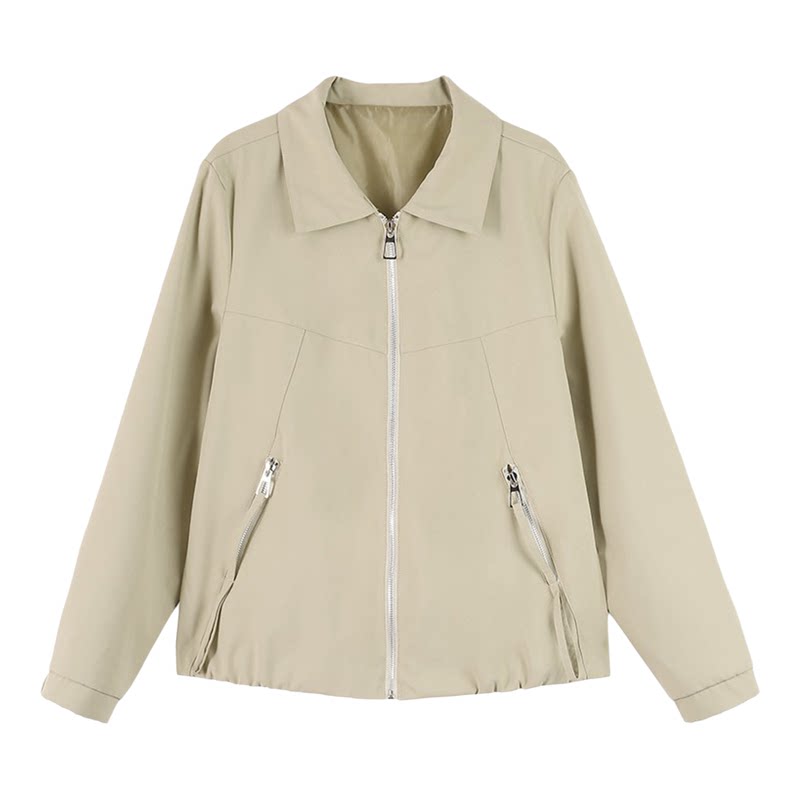 翻领短款棒球服外套女士夹克上衣