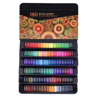 本范儿彩铅Brutfuner新款180全色系油性铁盒黑色笔杆防断油性彩铅
