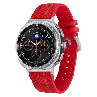 AKGLEADER编织纹氟橡胶手表带适用三星Galaxy watch 8 Classic手表表带ultra2024/2025腕带4/5/6 classic/7