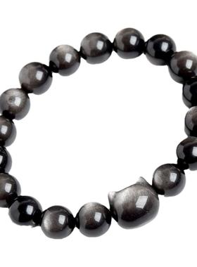 东海世家银曜石猫头手串