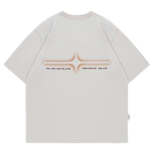 BJHG不计后果美式复古t恤男款夏季凉感速干功能性宽松情侣装t恤女