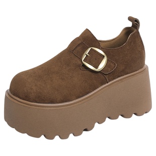 厚底增高全包勃肯鞋女2026春秋新款复古一脚蹬松糕乐福单鞋小码33