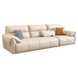 真皮沙发客厅2025新款家用直排沙发三人轻奢头层牛皮沙发现代简约