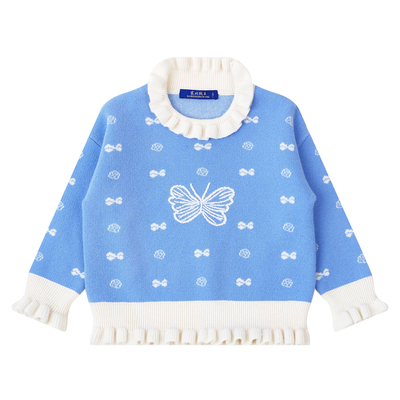 塞北绒王女童加厚100%山羊绒毛衣