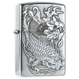 zippo打火机925纯银鲤鱼跃龙门男士高档送礼收藏级官方旗舰正品