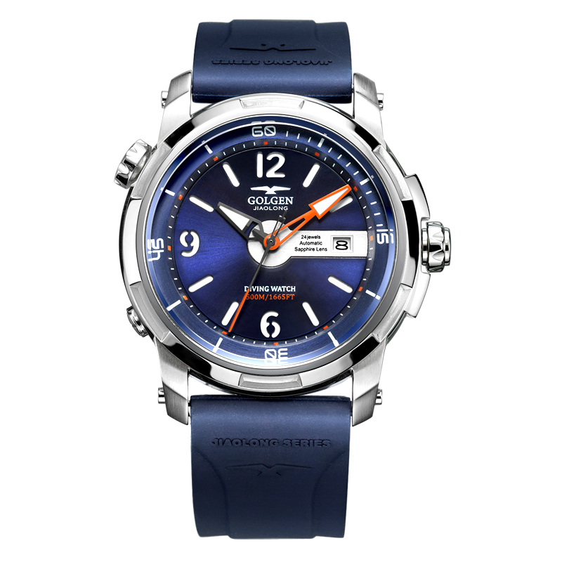 正品古尊手表男蛟龙号游泳潜水机械表500米防水全自动手表男6112
